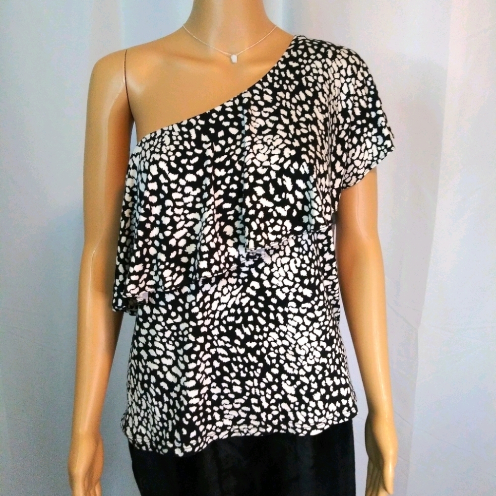 CHAPS XL Asymmetrical One Shoulder Blouse NWT